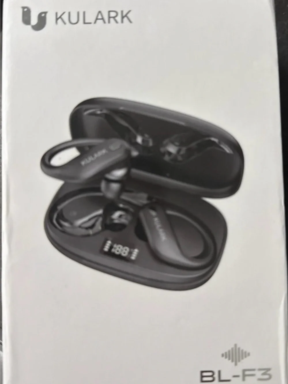Kulark BL-F3 Black Wireless Earbuds with Charging Case and LED Display